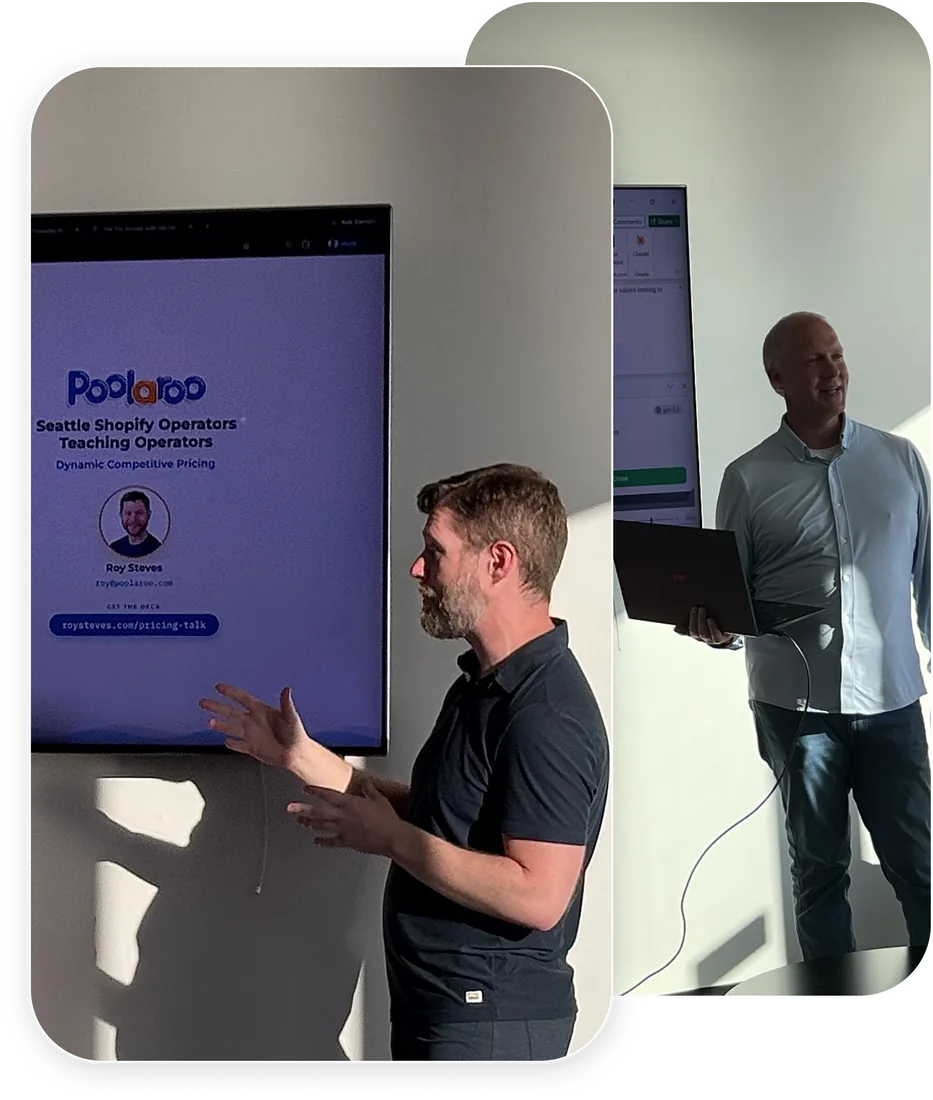 StatBid team members presenting ecommerce pricing strategy and operations work